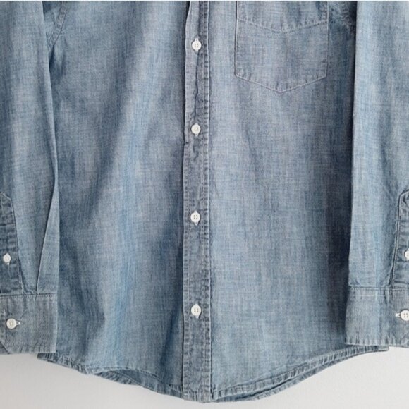 OLD NAVY 100% Cotton Chambray Blue Button Down Shirt Kids Youth Sz XL - Picture 3 of 9